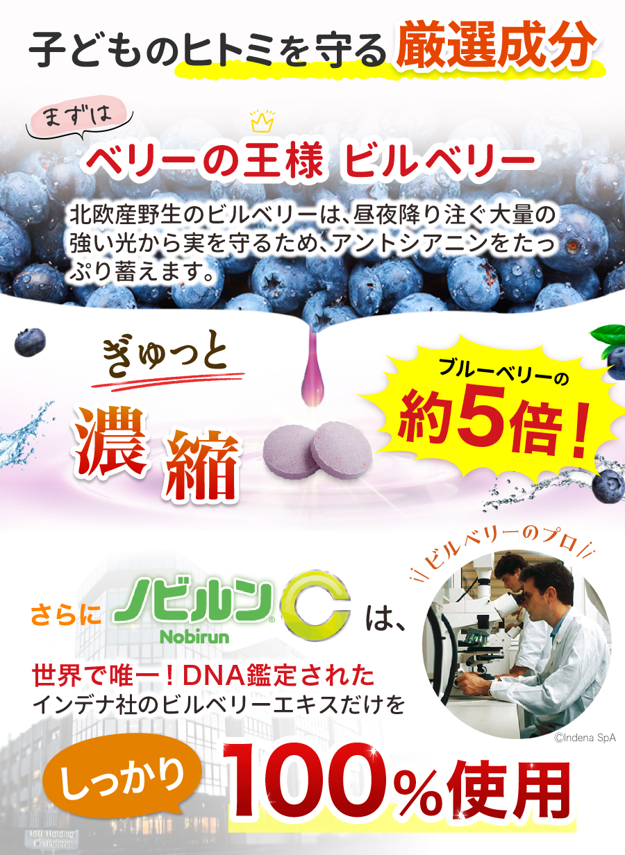 子どものヒトミを守る厳選成分