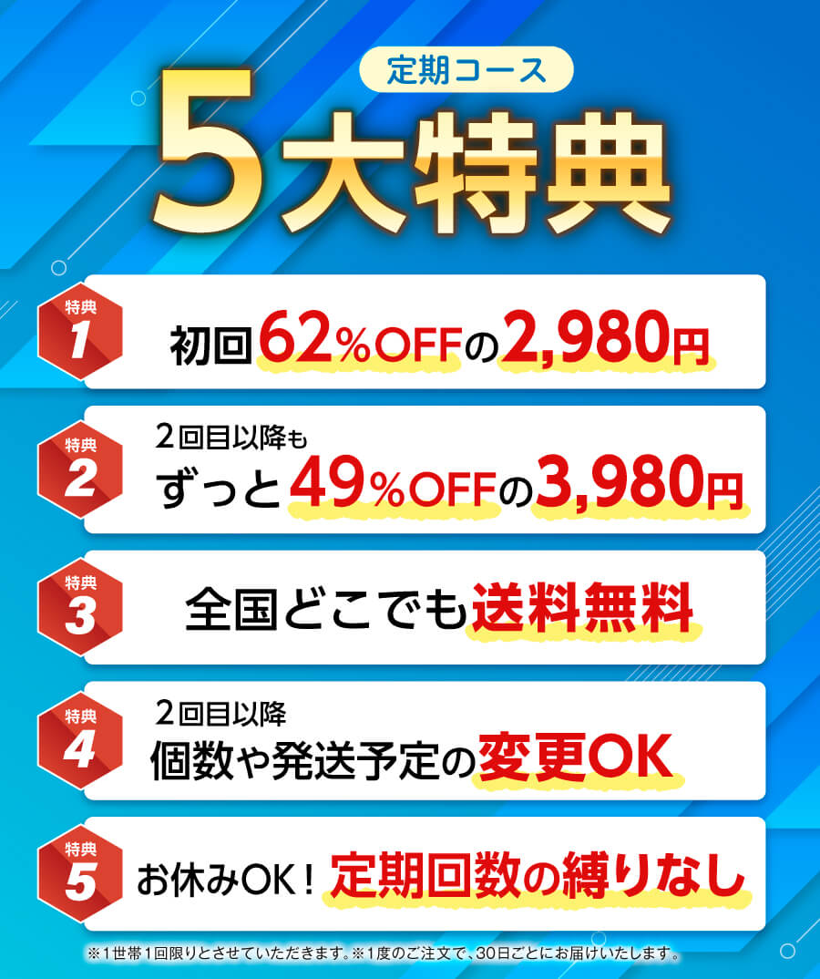 定期コースの５大特典